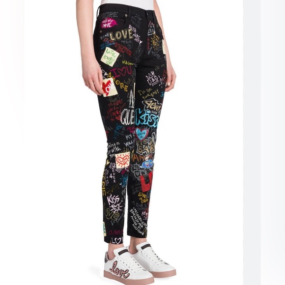 Dolce & Gabbana Graffiti Audrey Jeans - Picture 1 of 12